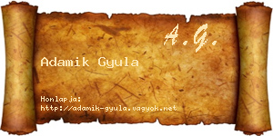 Adamik Gyula névjegykártya