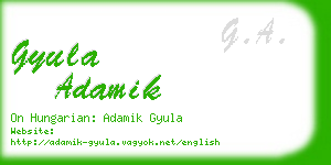 gyula adamik business card